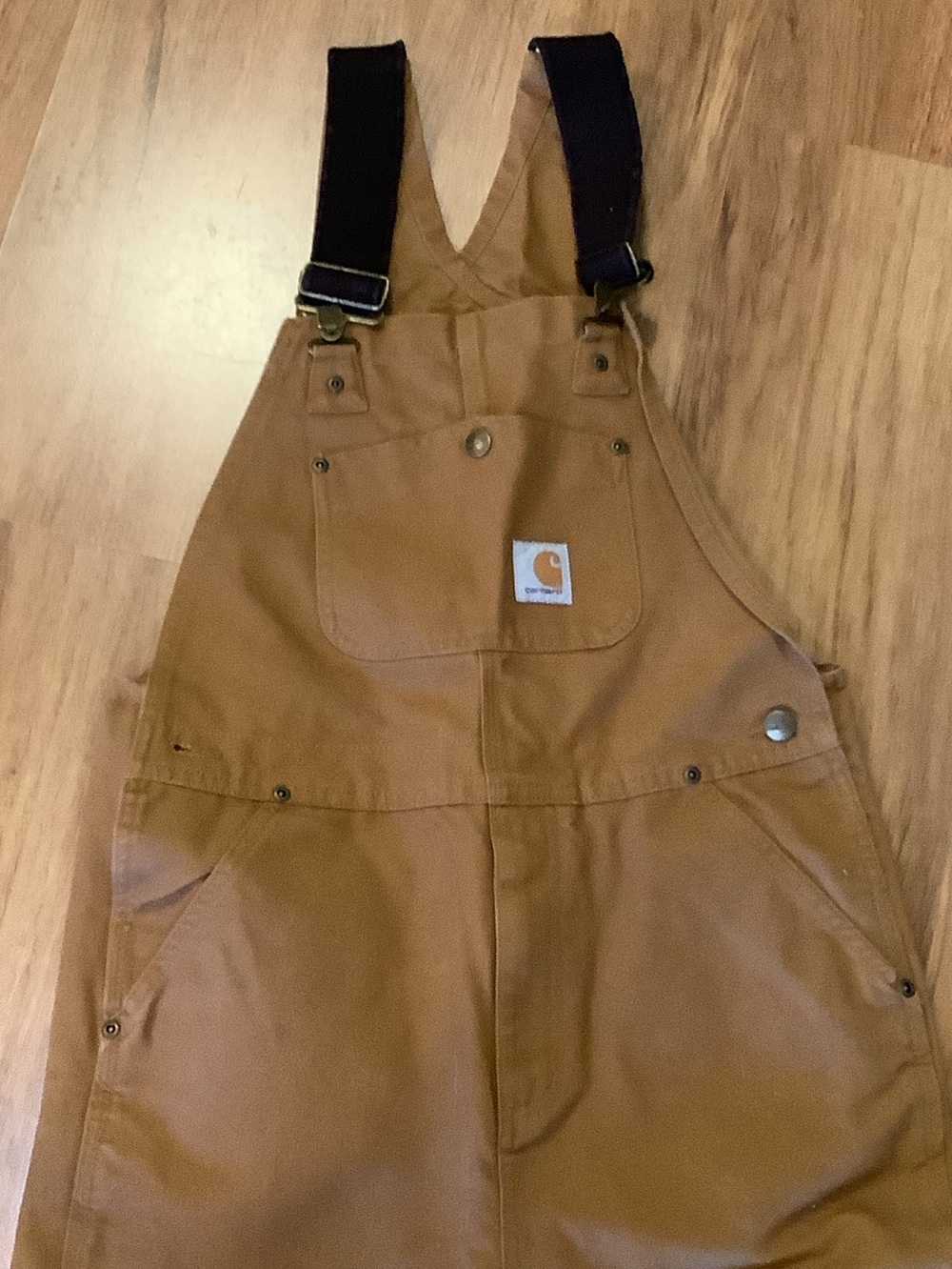 CARHARTT CANVAS DUCK BIB TAN OVERALL BOY 12 UNISEX